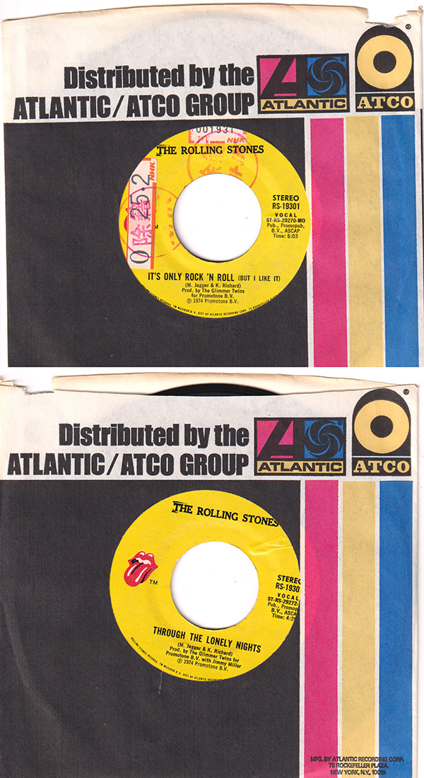 The Rolling Stones: It's Only Rock'n'Roll - RSR RS-19301, USA 1974, 7" CS