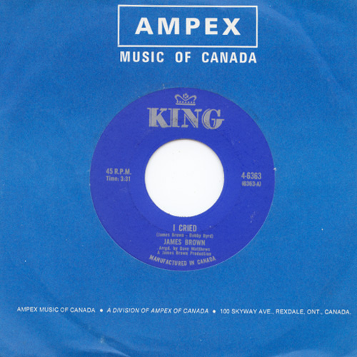 James Brown: I Cried , 7" CS, Canada, 1971 - 13 €