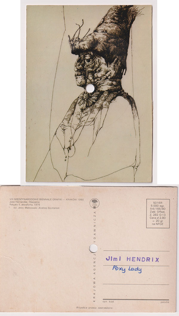 Jimi Hendrix: Foxy Lady, audio postcard, Poland, 1981 - 15&nbsp;&euro;