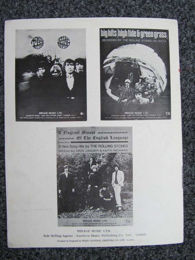 The Rolling Stones - Jumpin' Jack Flash - Mirage Music Ltd.  UK sheet music