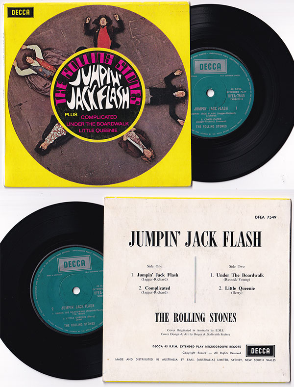 The Rolling Stones: Jumpin' Jack Flash - Decca DFEA 7549, Australia 1971, 7" EP