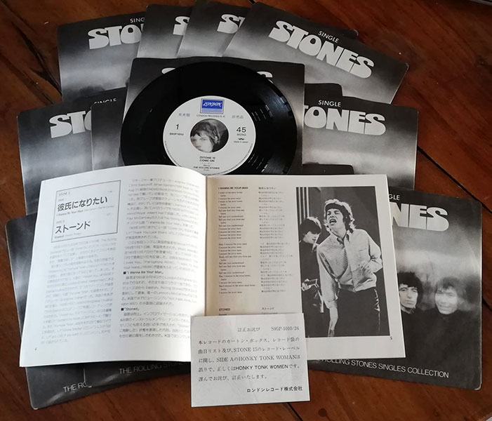 The Rolling Stones: Stones Single collection - London S95P 1010-1024, Japan 1982, 7" PS x 15