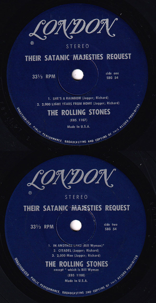 The Rolling Stones: Their Satanic Majesties Request - London SBG 54, USA 1967, 7" EP