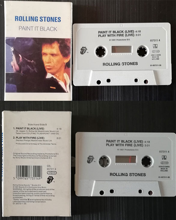 The Rolling Stones: Paint It, Black (live) - CBS 657311 4, Holland 1991, tape