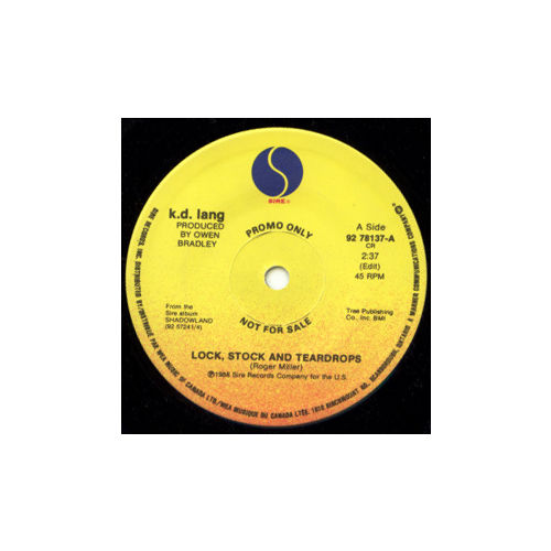 KD Lang : Lock, Stock and Teardrops, 7", Canada, 1988 - 12 €
