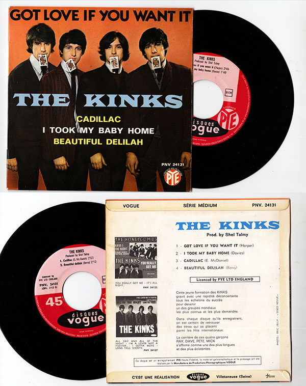 The Kinks - Got Love If You Want It - Vogue PNV. 24131 France 7" EP