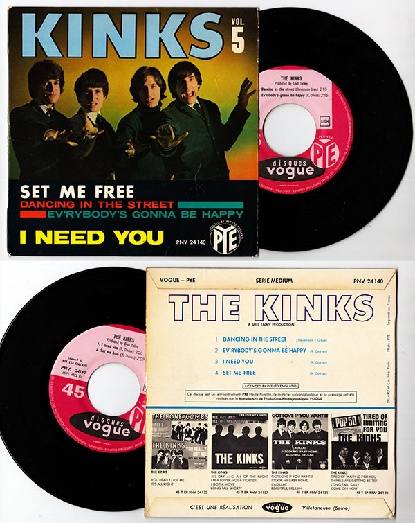 The Kinks - Vol. 5 - Vogue PNV. 24140 France 7" EP