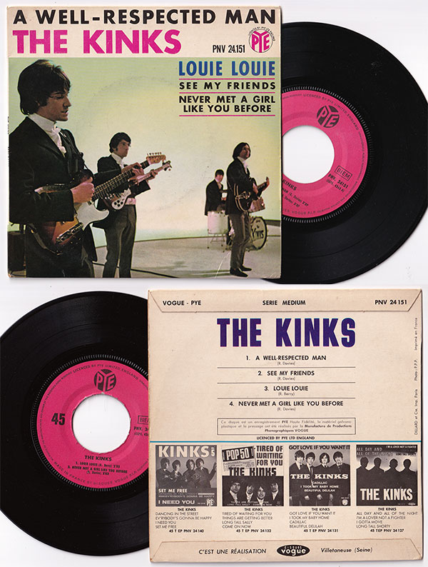 The Kinks: A Well-Respected Man, 7" EP, France, 1965 - 34 €