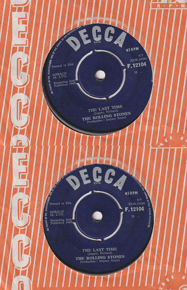 The Rolling Stones: The Last Time - Decca F.12104, Ireland 1965, 7" CS