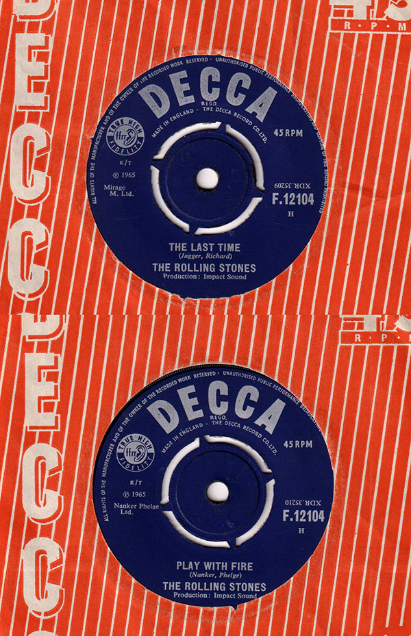 The Rolling Stones: The Last Time - Decca F.12104, UK 1965, 7" CS
