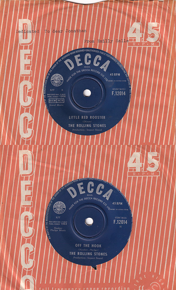 The Rolling Stones: Little Red Rooster - Decca F.12014, Hong Kong 1964, 7" CS