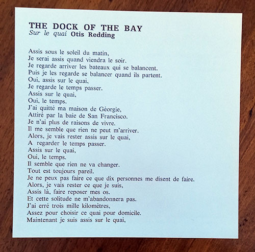 Otis Redding - The Dock of the Bay -   France sheet music