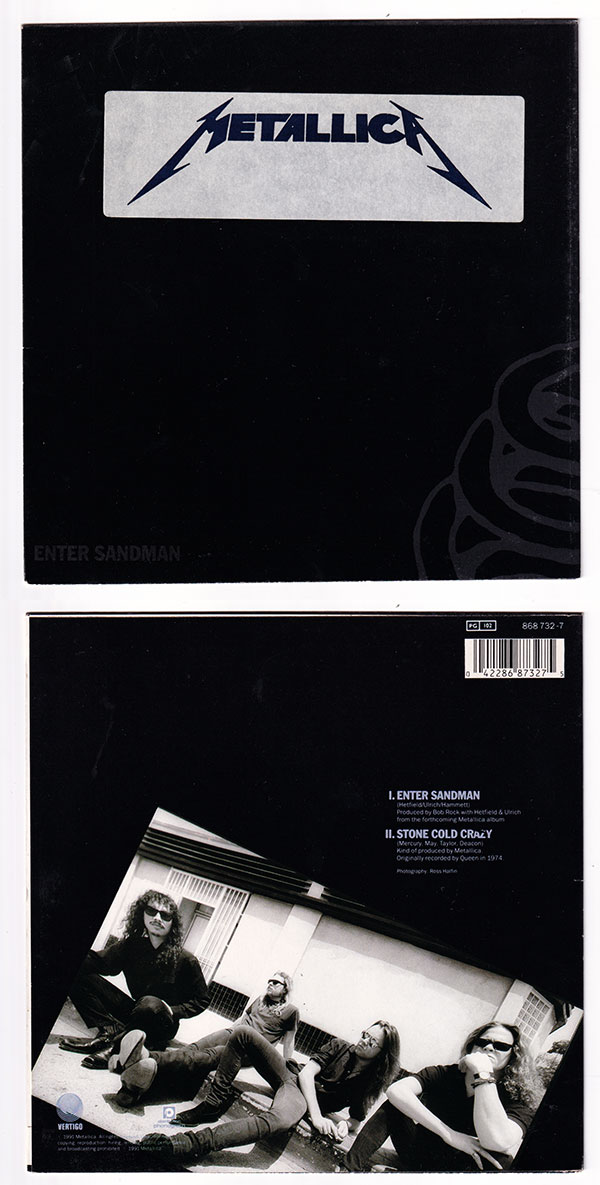 Metallica: Enter Sandman - Vertigo 868 732-7, France 1991, 7" PS