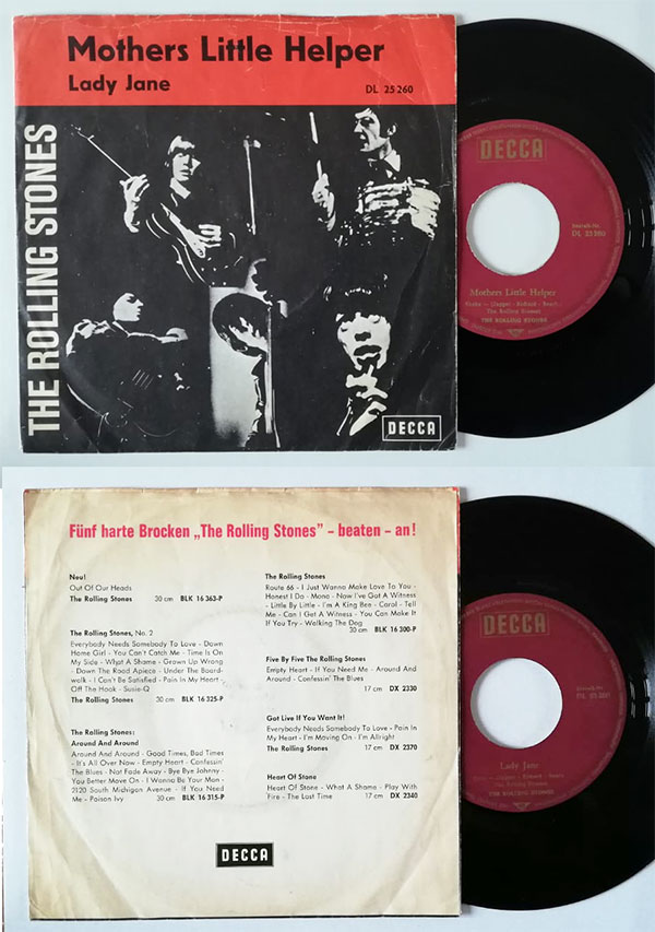 The Rolling Stones: Mother's Little Helper, 7" PS, Germany, 1966 - 92 € The Rolling Stones: Mother's Little Helper, 7" PS, Germany, 1966 - 92 €