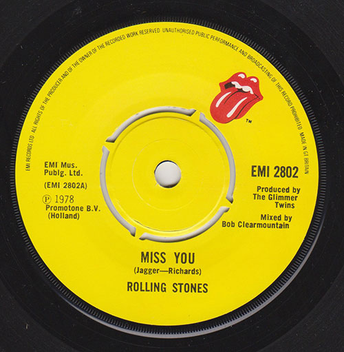 The Rolling Stones - Miss You - EMI EMI 2802 UK 7"