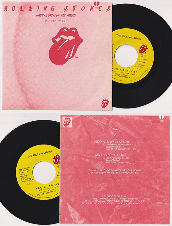 The Rolling Stones: Undercover (Of The Night) - EMI 8803, Mexico 1983, 7" PS