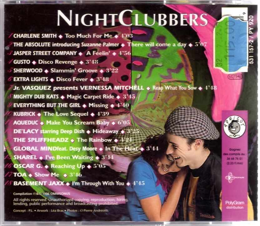 V/A (incl. Everything but the Girl, Gusto, Vernessa Mitchell, Global Mind, etc) - Nightclubbers : A Selection Of House And Garage - EMI 531157-2 France CD