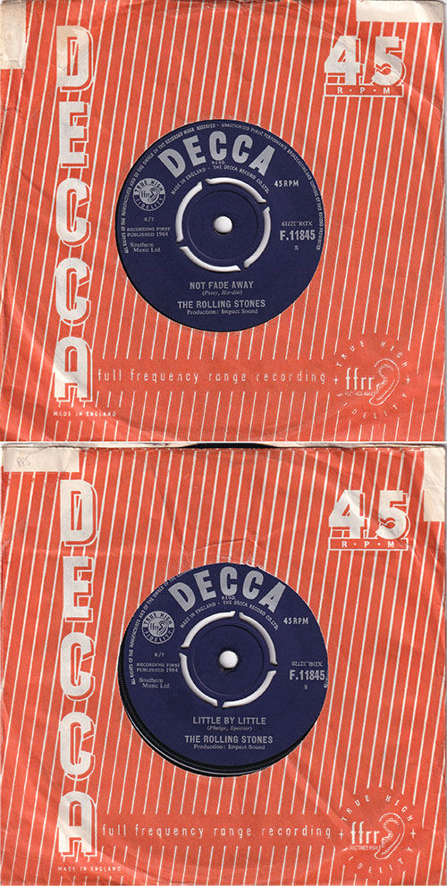 The Rolling Stones : Not Fade Away, 7" CS, UK, 1964 - $ 17.28