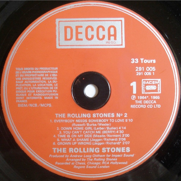 The Rolling Stones: The Rolling Stones N°2 - Decca 291005, France 1980, LP