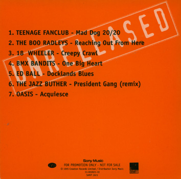 V/A OASIS, Boo Radleys, Teenage FanClub - sampler - SONY SAMP 2821 France CD