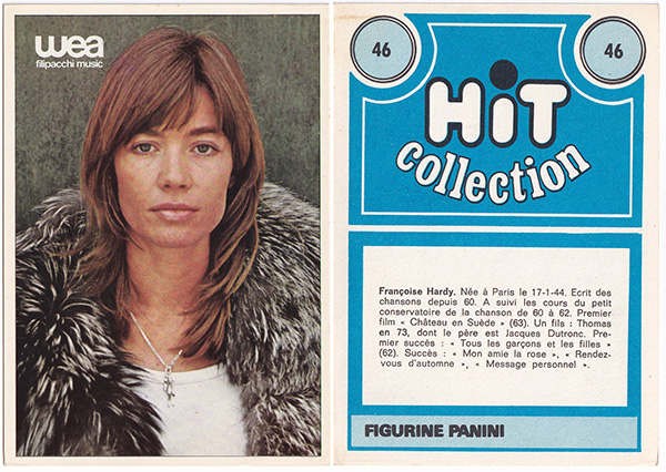 Françoise Hardy: 1974 Panini sticker, sticker, France, 1974 - 25 €