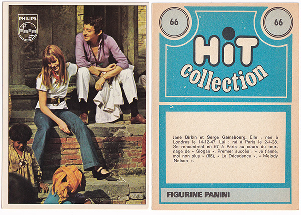 Serge Gainsbourg and Jane Birkin: 1974 Panini sticker, sticker, France, 1974 - 20 €