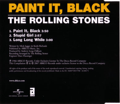 The Rolling Stones - Paint It, Black - Universal 0600753015780 Europe CDS