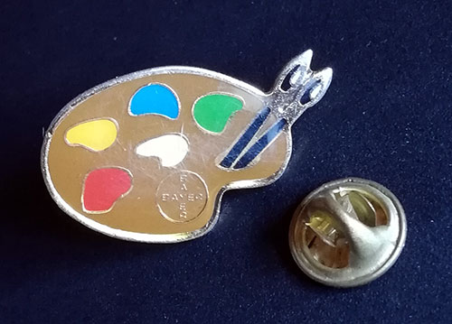 'painting': Painting arts vintage enamel pin, pin, France, 1990 - £ 5.1