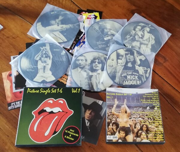 The Rolling Stones: Picture Single Set 1-6 Vol.1 -  45001-45006, Germany 1994, 7" Box PS