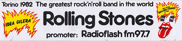 The Rolling Stones: Promo sticker - 1982 Italian tour - Gilera, Italy 1982, sticker