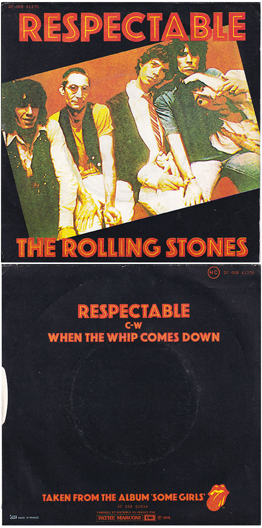 The Rolling Stones : Respectable, 7" PS, France, 1978 - 9 €