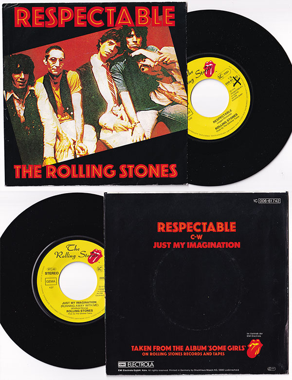 The Rolling Stones: Respectable, 7" PS, Germany, 1978 - 13 €