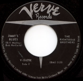 Righteous Brothers - Jimmy's Blues - Verve V-10479X Canada 7"