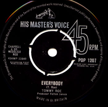 Tommy Roe : Everybody, 7", UK, 1963 - $ 4.32