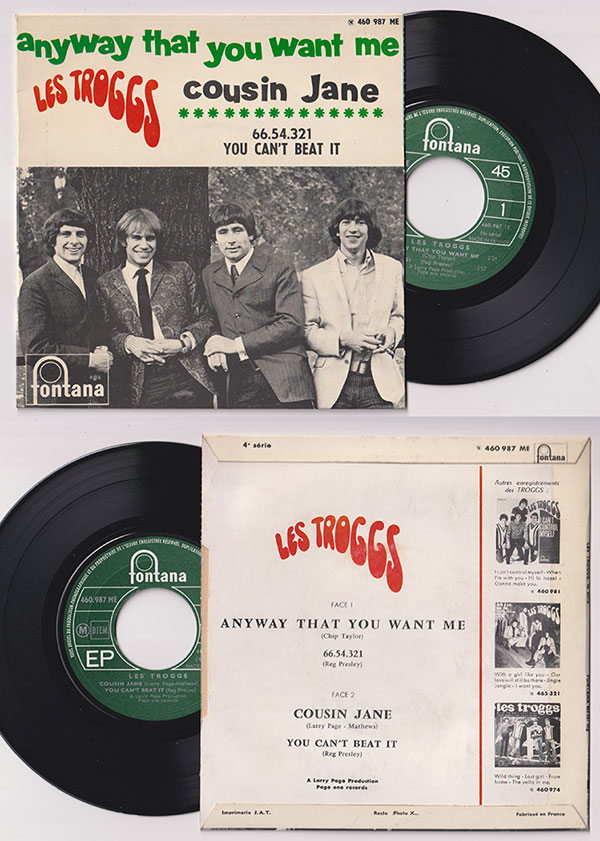 The Troggs: Anyway That You Want Me  - Fontana 460 987 ME, France 1966, 7" EP