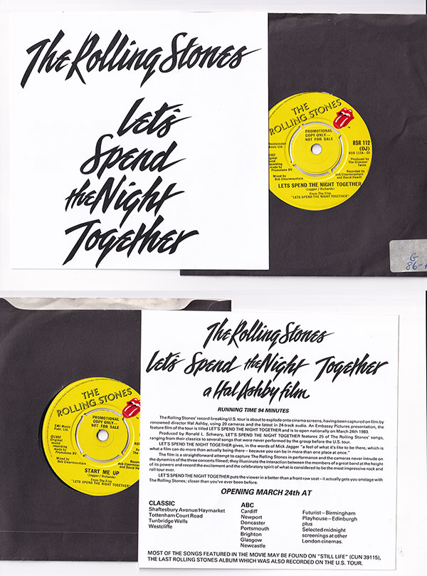The Rolling Stones: Let's Spend The Night Together (live), 7", UK, 1982 - 185 €