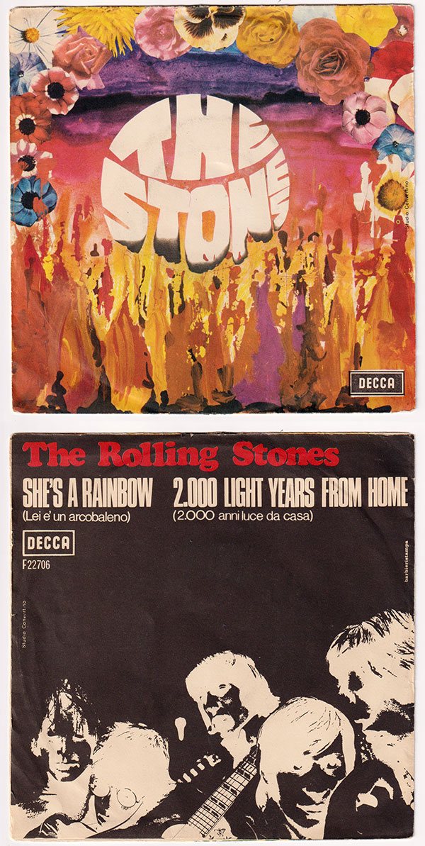 The Rolling Stones: She's A Rainbow - Decca F 22706, Italy 1967, 7" PS