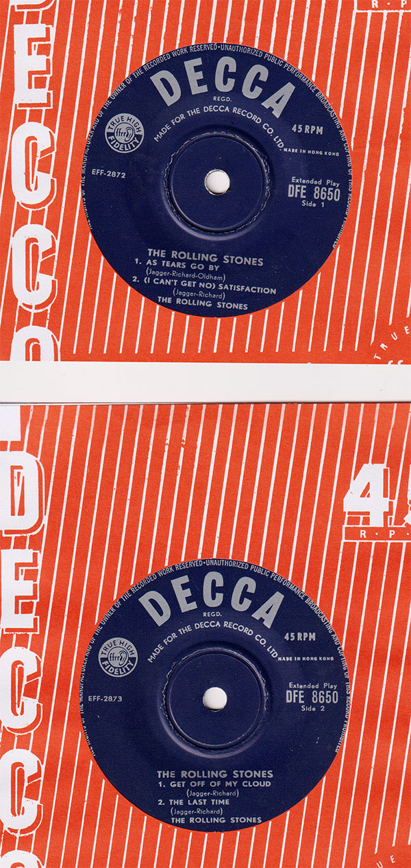 The Rolling Stones: The Rolling Stones - Decca DFE 8650, Hong Kong 1966, 7" EP