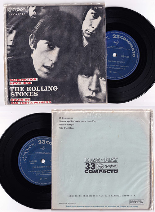 The Rolling Stones - (I Can't Get No) Satisfaction  - London 7LD-7026 Brazil 7" EP