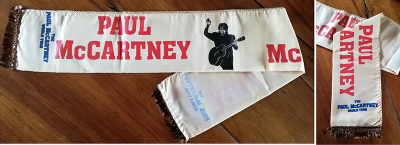 Paul  McCartney (The Beatles) - promo scarf - the Paul McCartney world tour  -   UK scarf