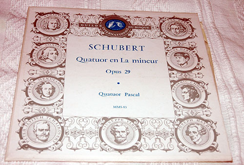 Franz Schubert: Quatuor en La Mineur, op. 29, 10" PS, France - 10 €