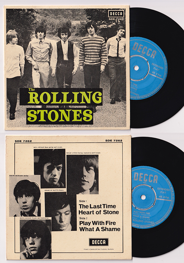 The Rolling Stones: The Last Time  - Decca SDE 7262, Sweden 1965, 7" EP