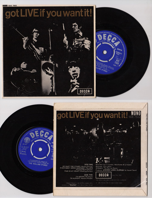 The Rolling Stones - Got live if you want it! - Decca SDE 7502 UK 7" EP