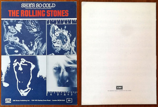 The Rolling Stones: She's So Cold, sheet music, UK, 1980 - 20&nbsp;&euro;