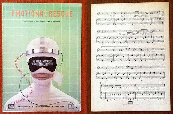 The Rolling Stones: Emotional Rescue, sheet music, UK, 1980 - 20&nbsp;&euro;