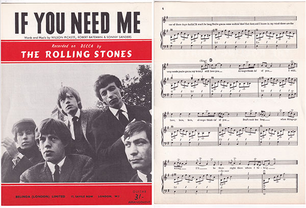 The Rolling Stones: If You Need Me - Belinda London Ltd., UK 1964, sheet music