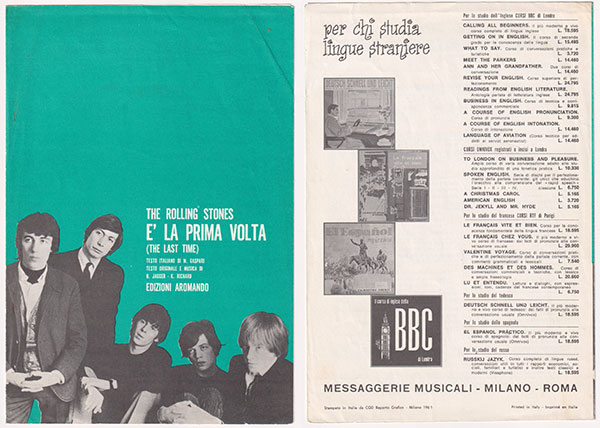 The Rolling Stones: The Last Time - Aromando, Italy 1965, sheet music