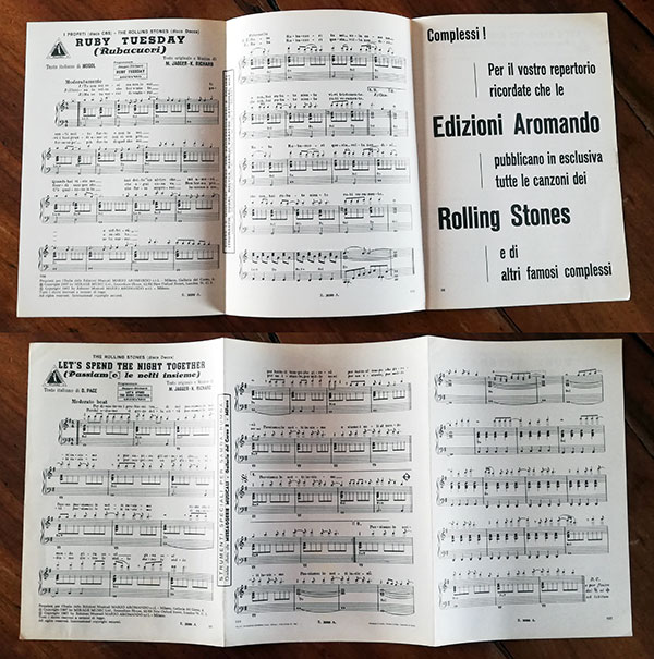 The Rolling Stones: Let's Spend The Night Together - Mario Aromando, Italy 1967, sheet music