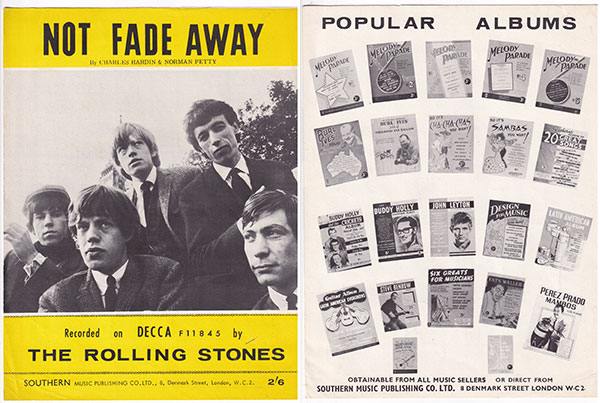 The Rolling Stones: Not Fade Away - Southern Music Publishing, UK 1964, sheet music