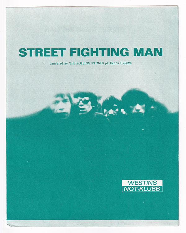 The Rolling Stones : Street Fighting Man, sheet music, Sweden, 1968 - 50 €